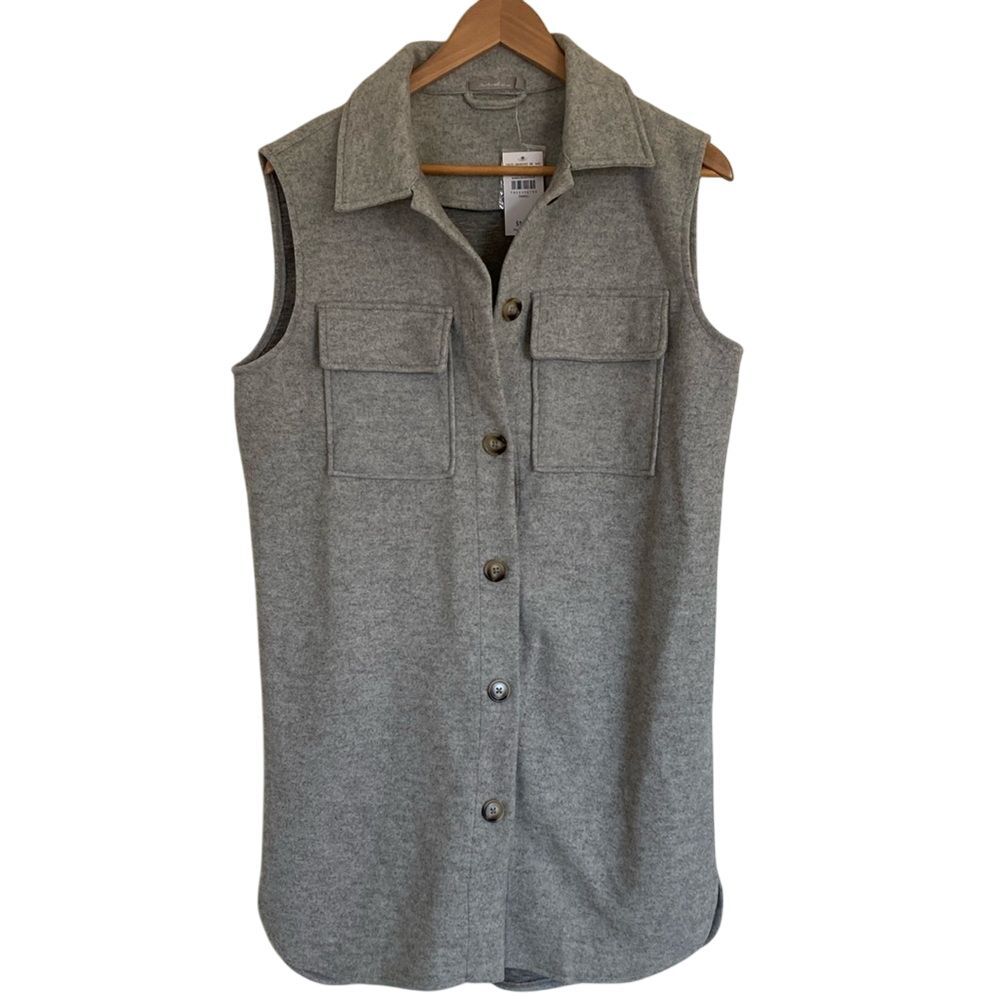 Buckle Womens Heathered Grey Sleeveless Button Up Shirt Dress Size S Grey